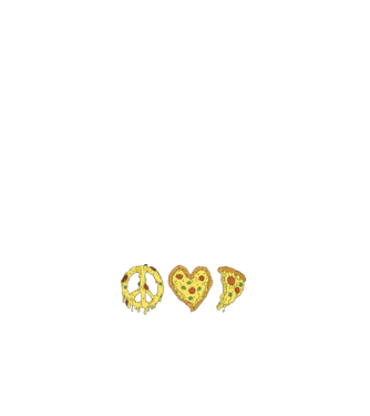 Peace, love, pizza minta fehér pólón