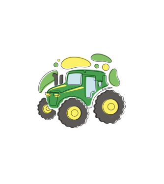 Traktor minta fehér pólón