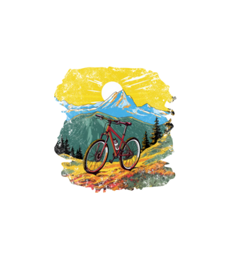 Mountain Bike minta fehér pólón