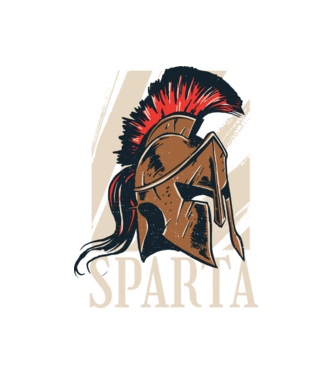 Spárta minta fehér pólón