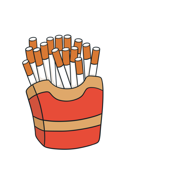 Cigaretta minta világoskék pólón