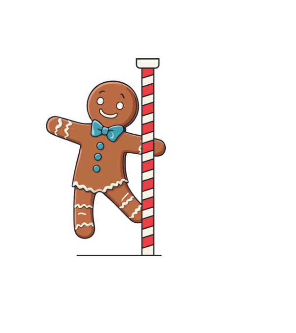 Mézeskalács rúdtánc minta fekete pólón