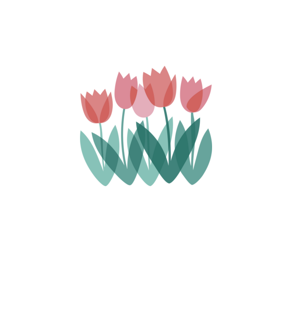 Tulipánok minta fehér pólón