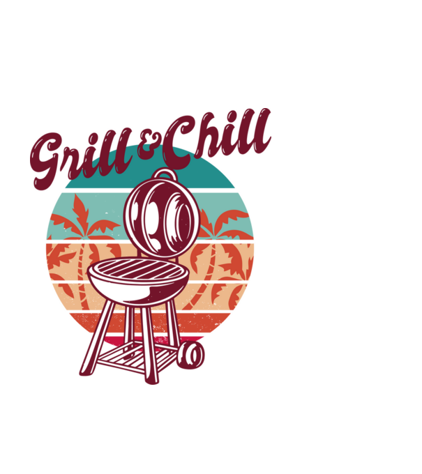 Grill and chill minta fekete pólón