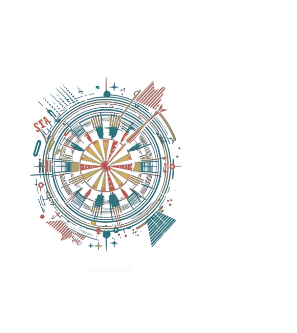 Darts tábla minta fehér pólón