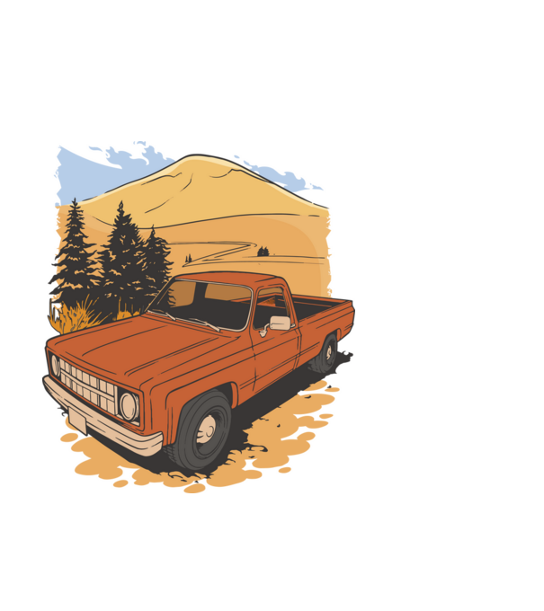 Pick-up Truck minta világoskék pólón
