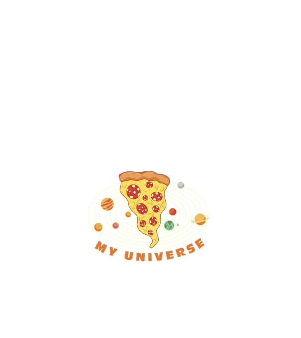 Pizza univerzum minta fekete pólón