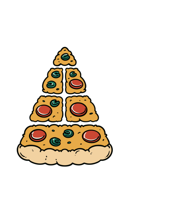 Pizza piramis minta fehér pólón