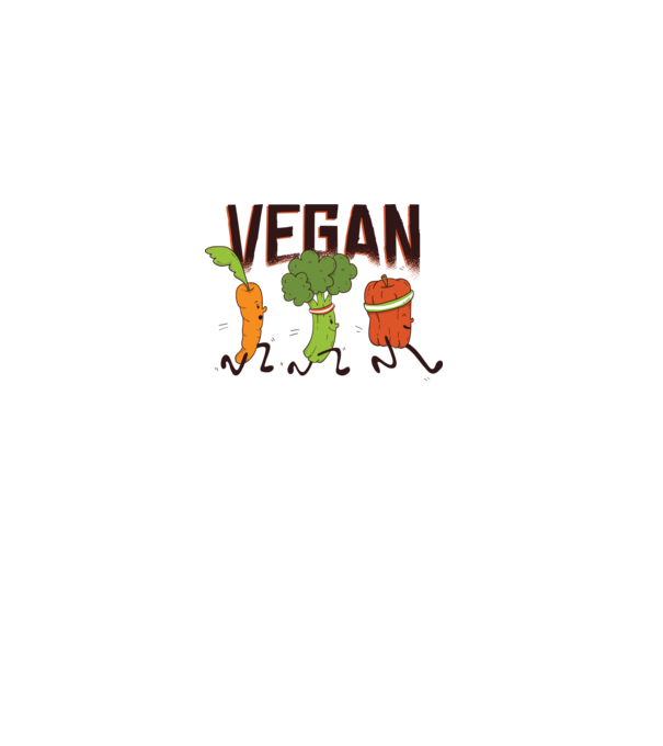 Vegán minta fehér pólón