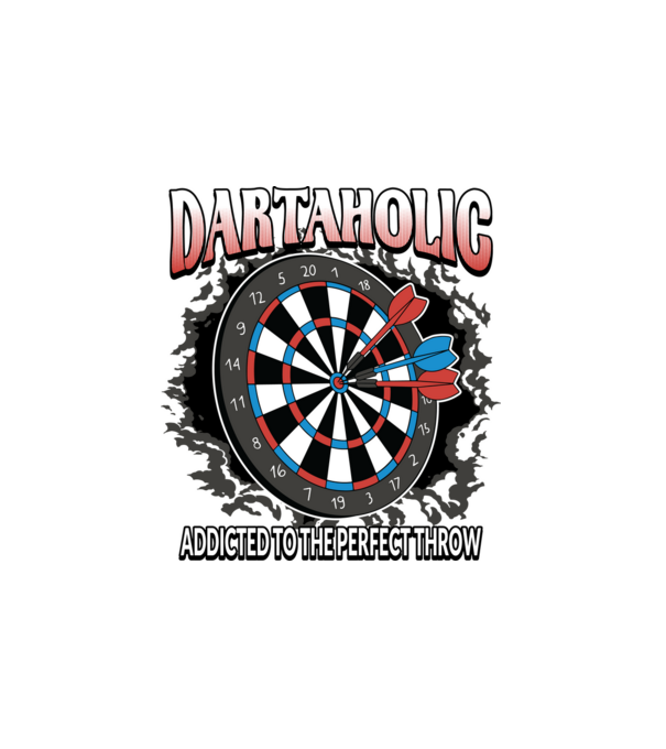 Darts függő minta fehér pólón
