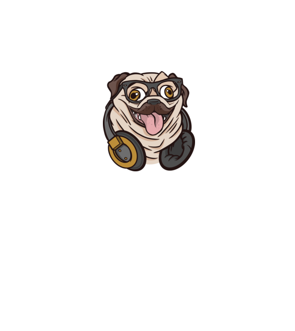 Mopsz minta szürke pólón