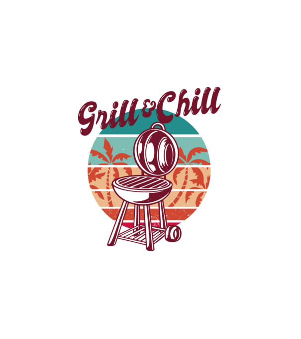Grill and chill minta fehér pólón