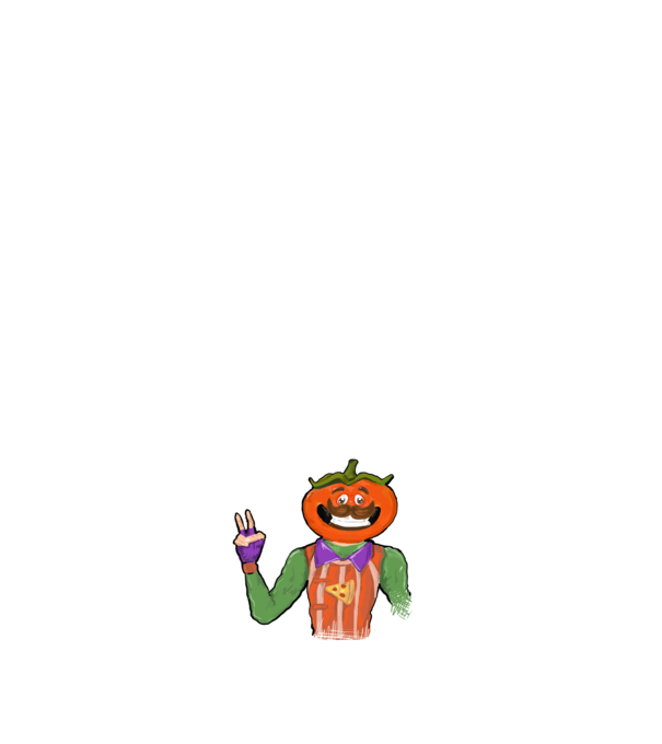 Tomatohead - Fortnite minta fehér pólón