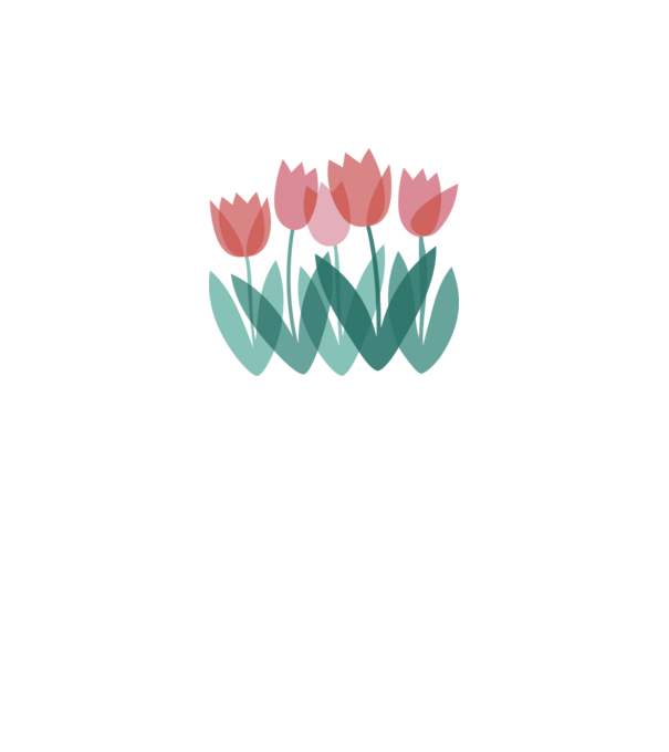 Tulipánok minta fehér pólón
