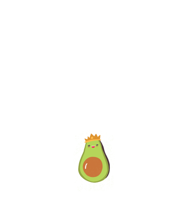 Avokádó királynő minta fehér pólón
