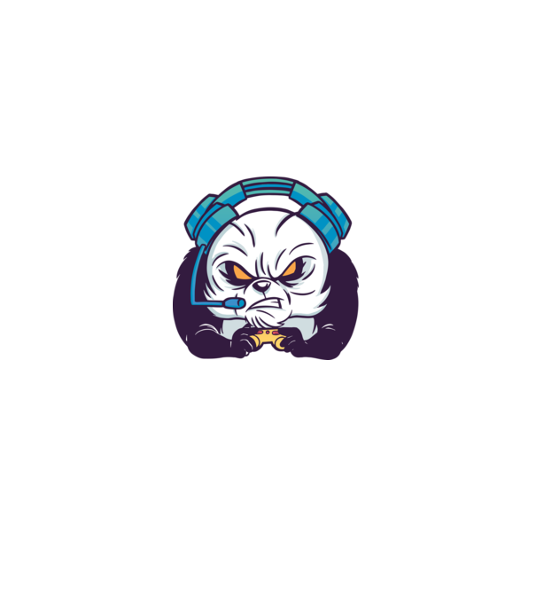 Gamer panda minta szürke pólón