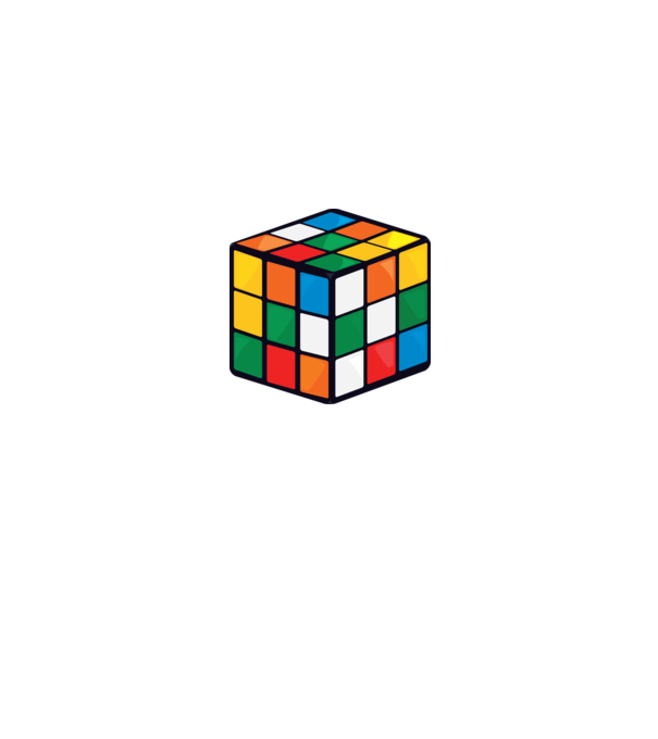 Rubik kocka minta fehér pólón