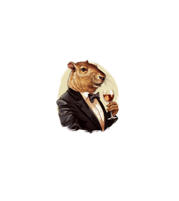 Capybara borral minta fehér pólón