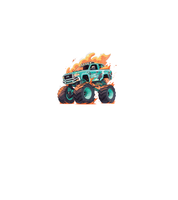 Monster truck minta fehér pólón