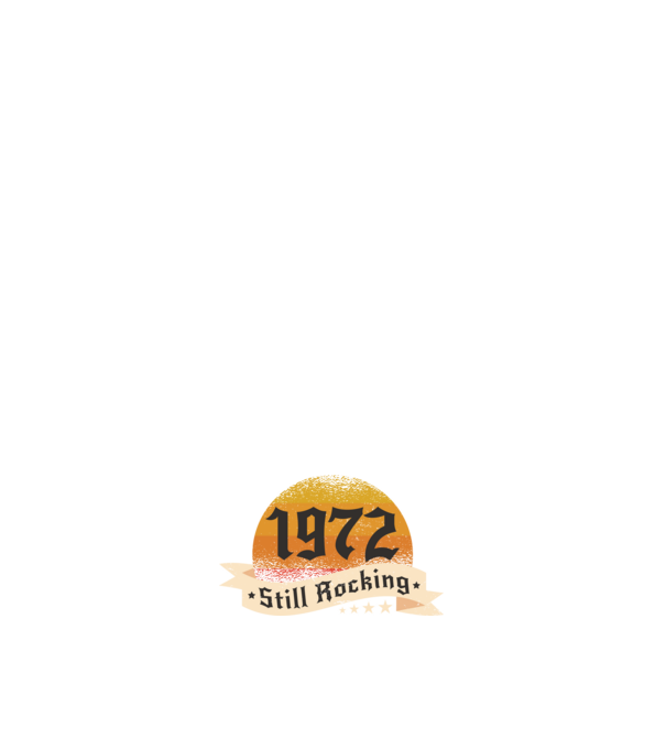 1972-es születésű minta fehér pólón