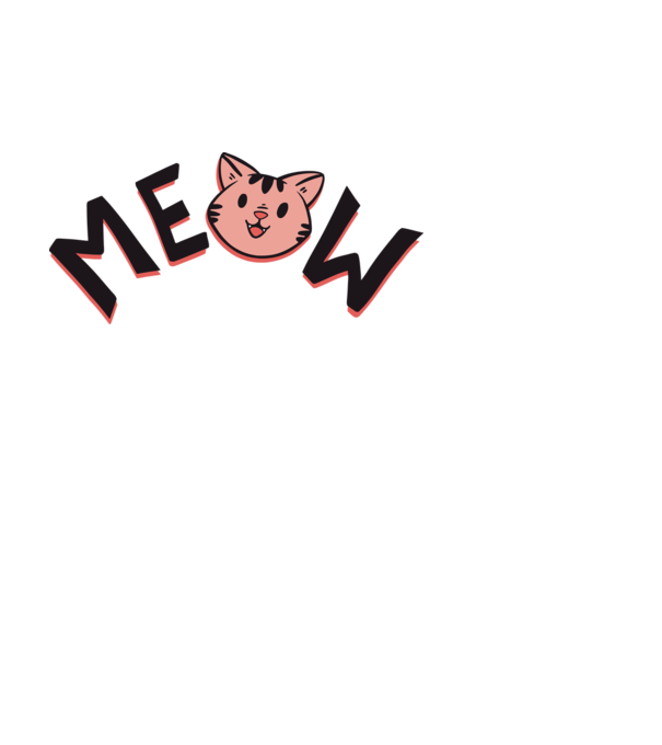 Meow minta fehér pólón