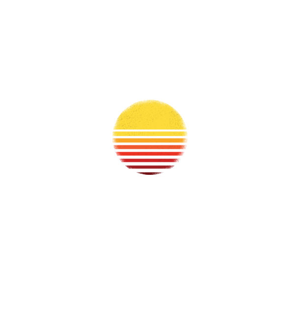 Retro naplemente minta fehér pólón