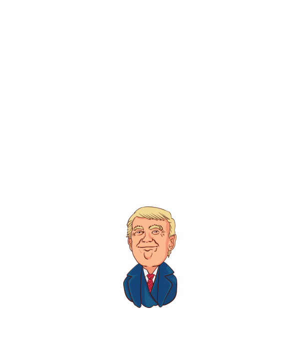 Trump minta világos rózsaszín pólón