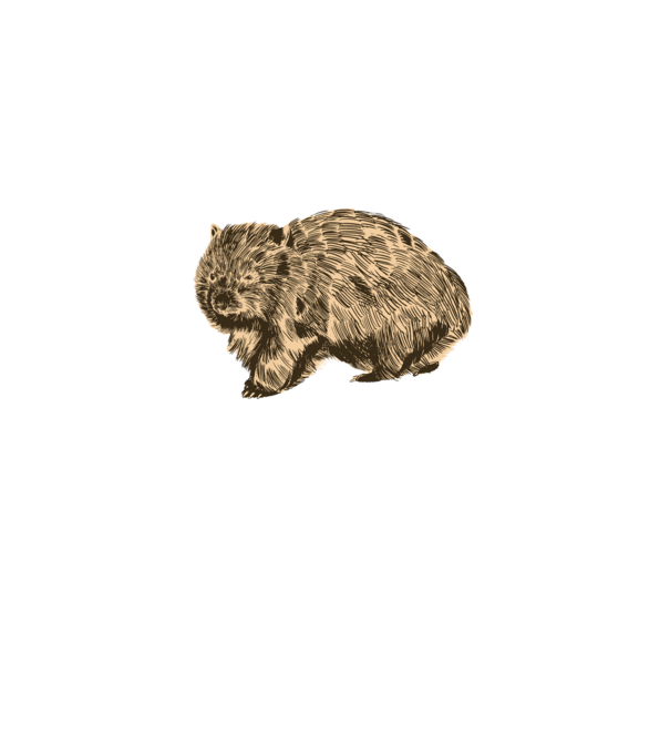 Wombat minta zöld pólón