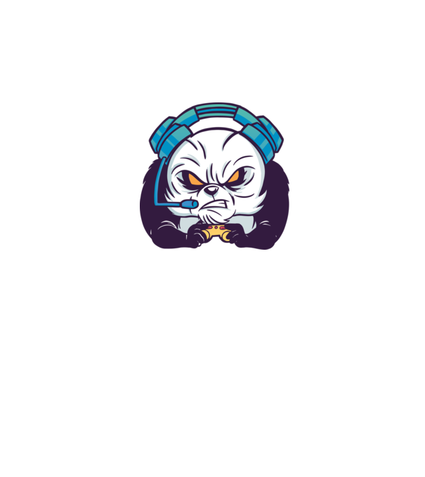 Gamer panda minta szürke pólón