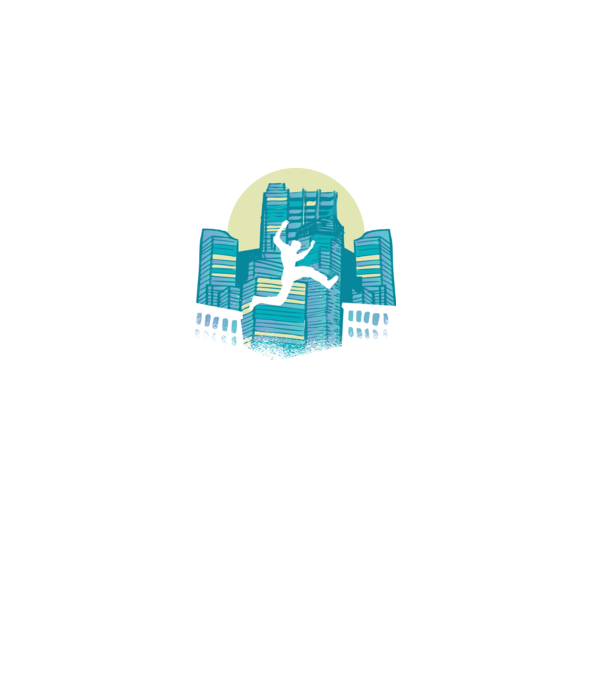 Parkour minta fekete pólón
