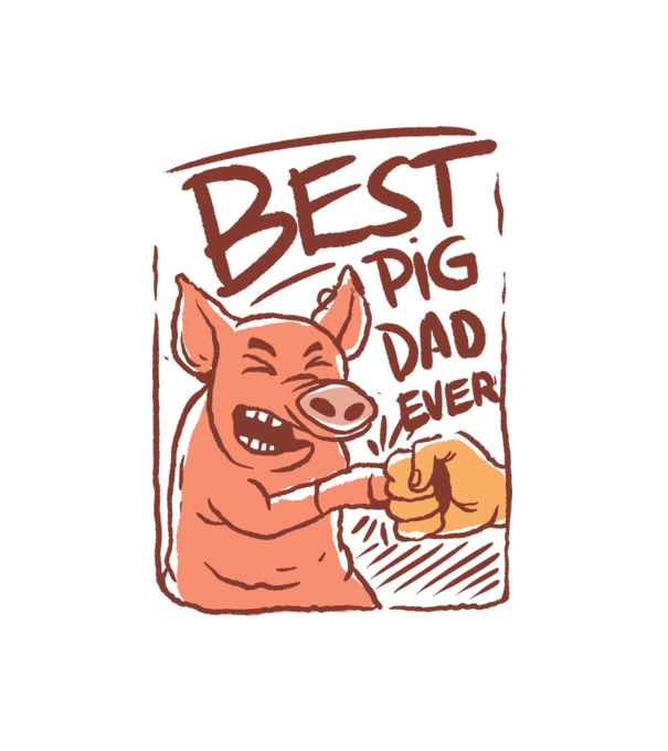 Best Pig Dad Ever minta fehér pólón