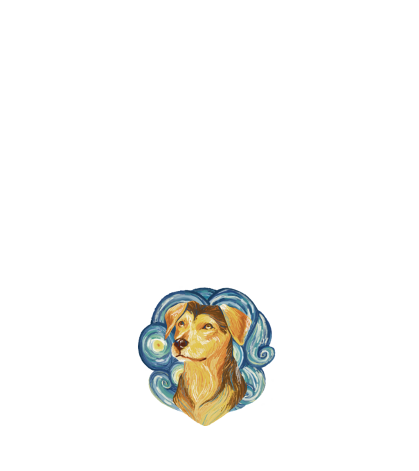 Van Gogh kutyája minta fehér pólón