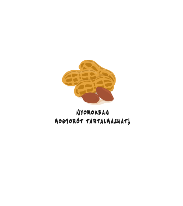 Nyomokban mogyorót tartalmazhat! minta szürke pólón