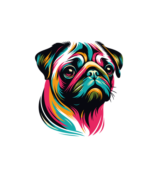 Mopsz minta homokszín pólón