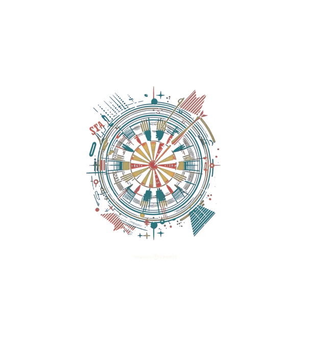 Darts tábla minta fehér pólón