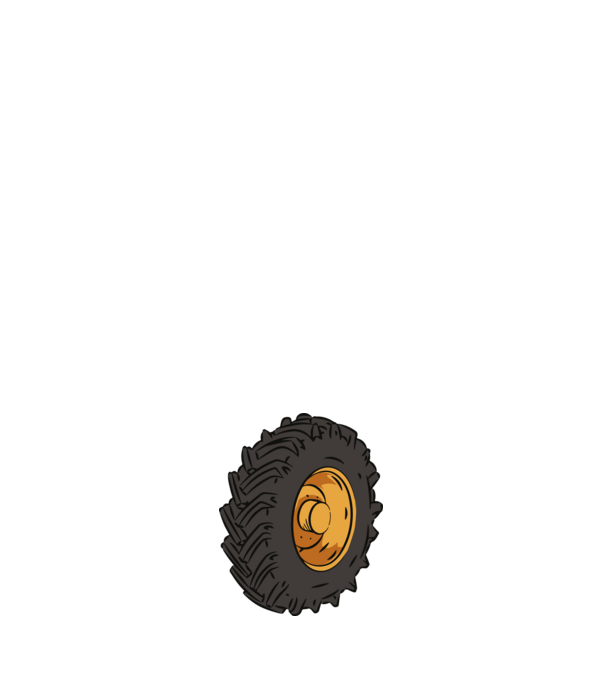 Traktor kerék minta fehér pólón