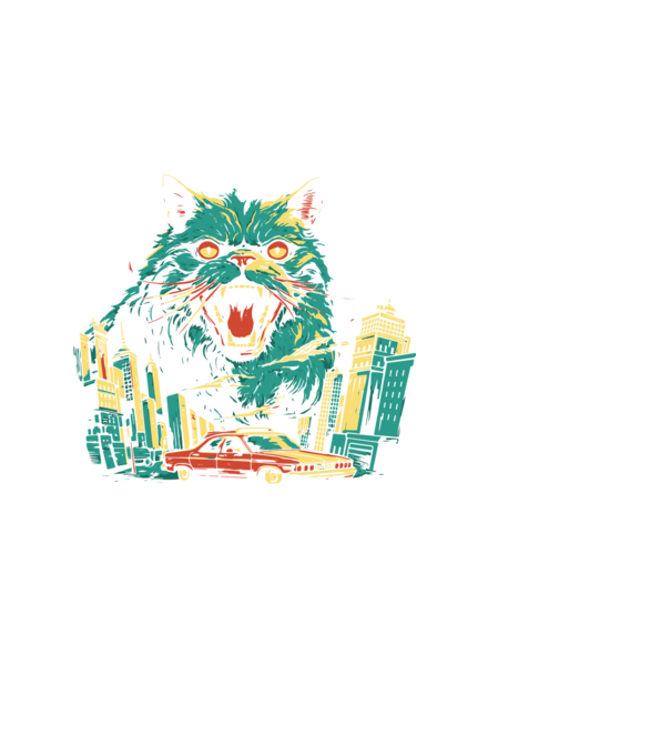 Catzilla minta fekete pólón