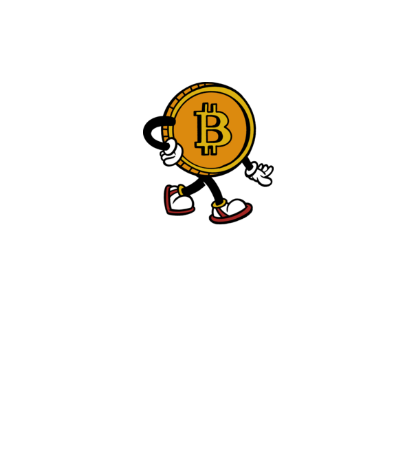 Bitcoin minta fehér pólón