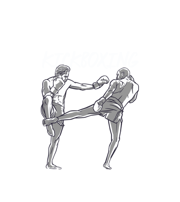 Kickbox minta fehér pólón