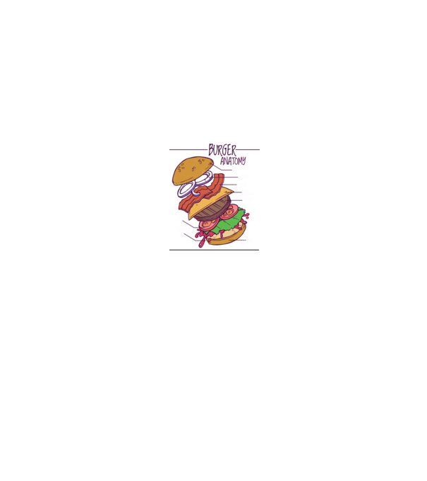 Burger anatómia minta fehér/piros pólón
