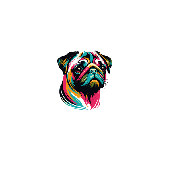 Mopsz minta fehér pólón