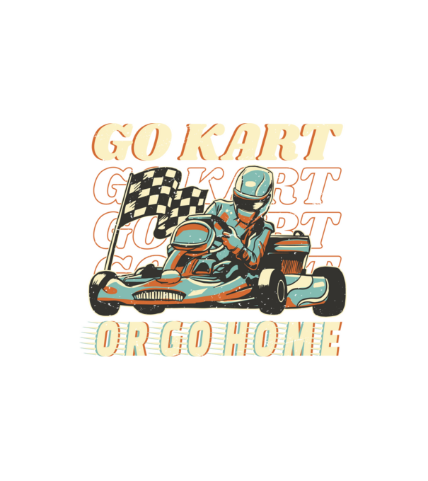 Gokart minta fehér pólón