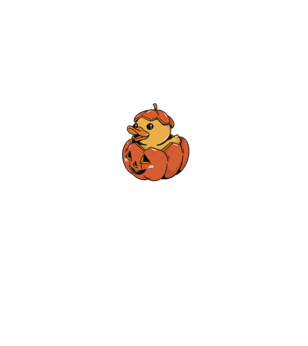 Halloweeni kacsa minta fehér pólón
