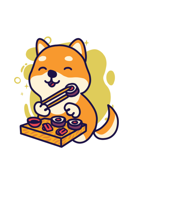 Shiba minta sötétkék pólón