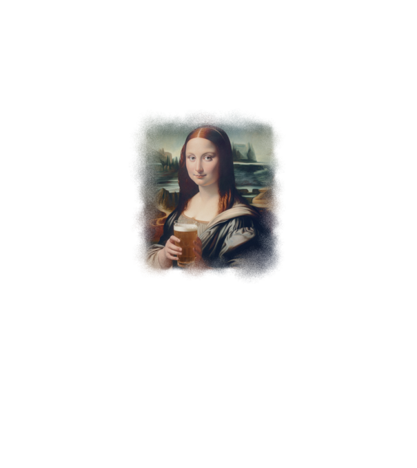 Mona Lisa sörrel minta fekete pólón