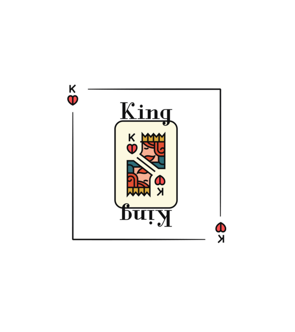 King minta fehér pólón