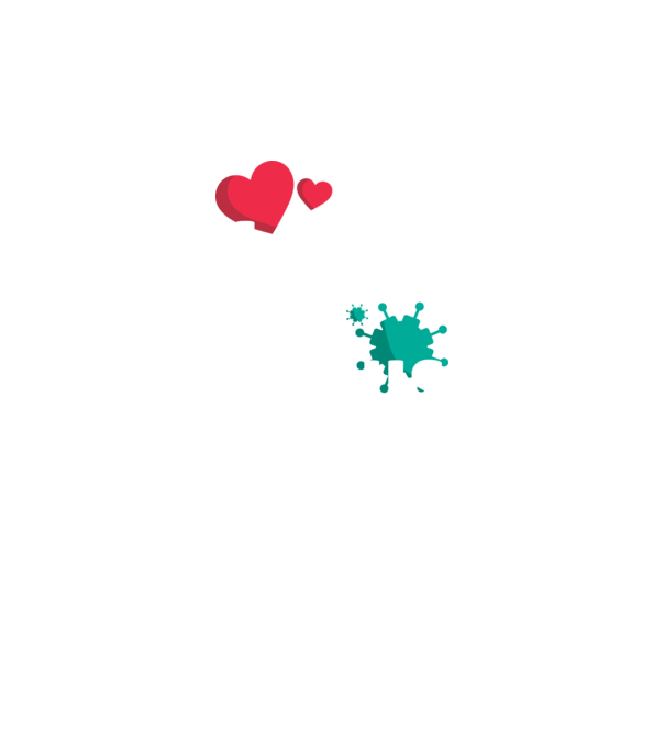 A szeretetet terjeszd, ne a vírust! minta fekete pólón