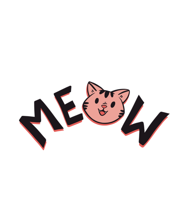 Meow minta fehér pólón