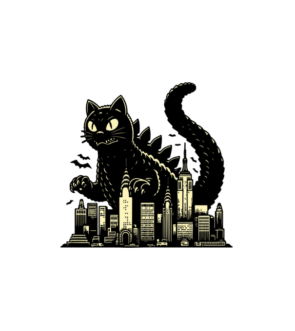 Catzilla minta fehér pólón