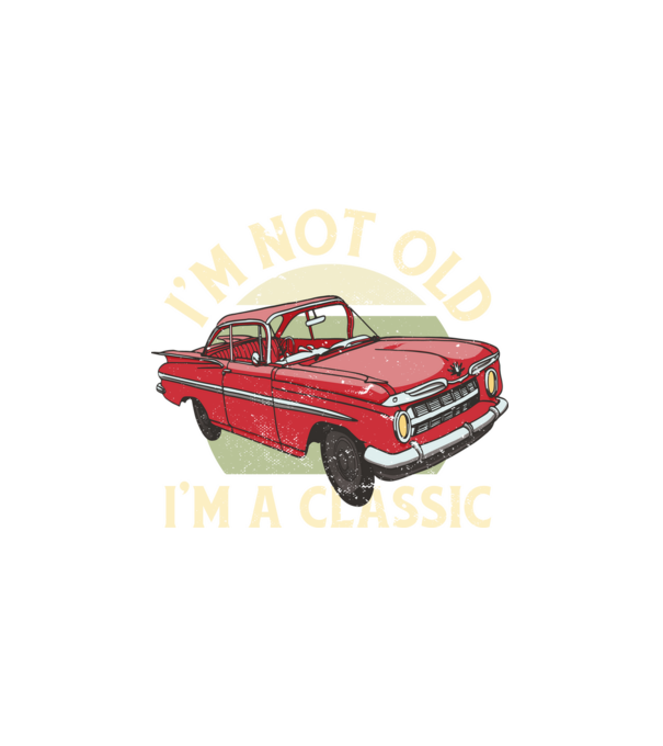 Retro kocsi minta fehér pólón